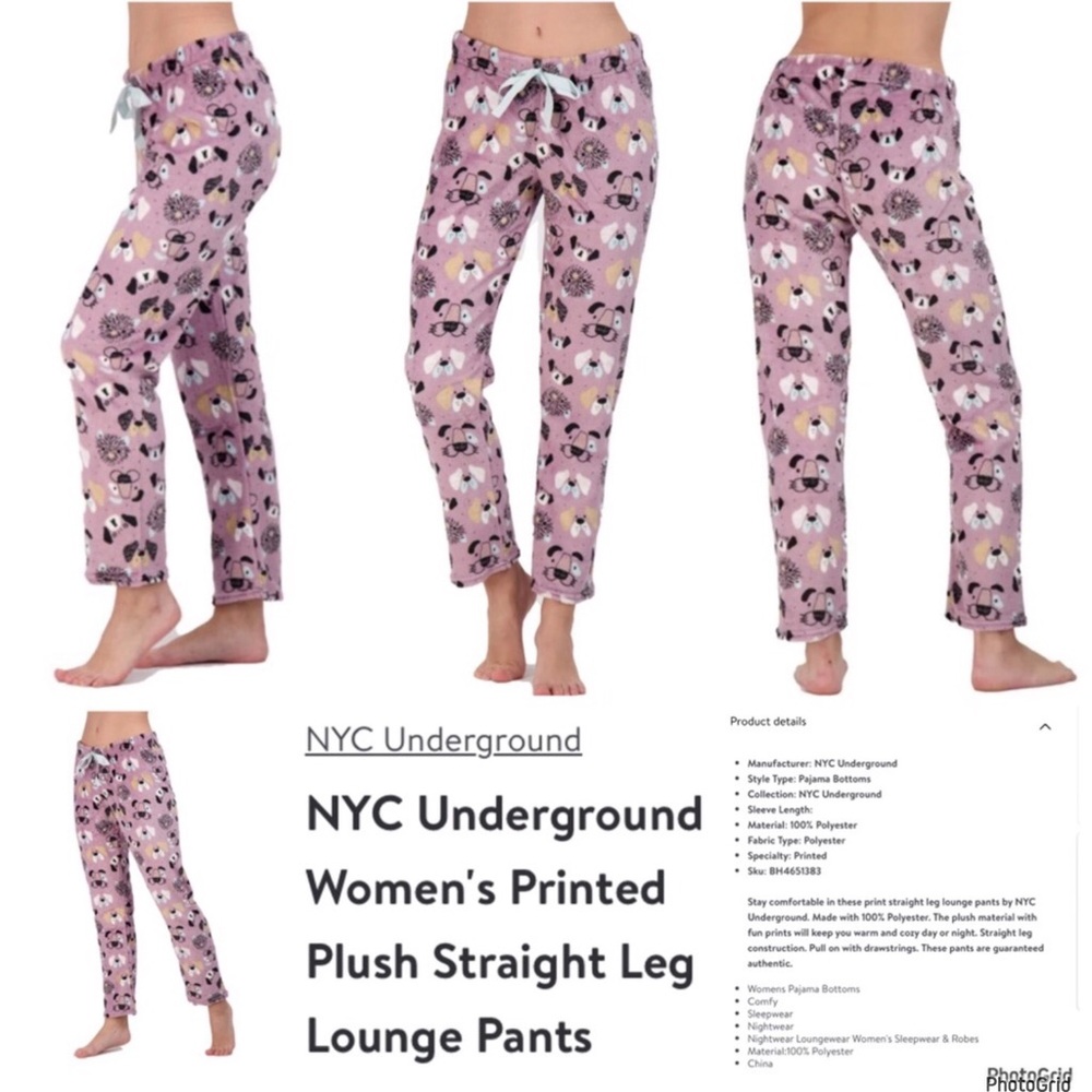 NYC Underground’s 1X plus size plush dog pajama pants nwt
